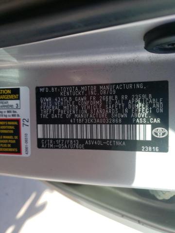 Photo 10 from auction – 2010 TOYOTA CAMRY BASE with VIN 4T1BF3EK3AU032868
