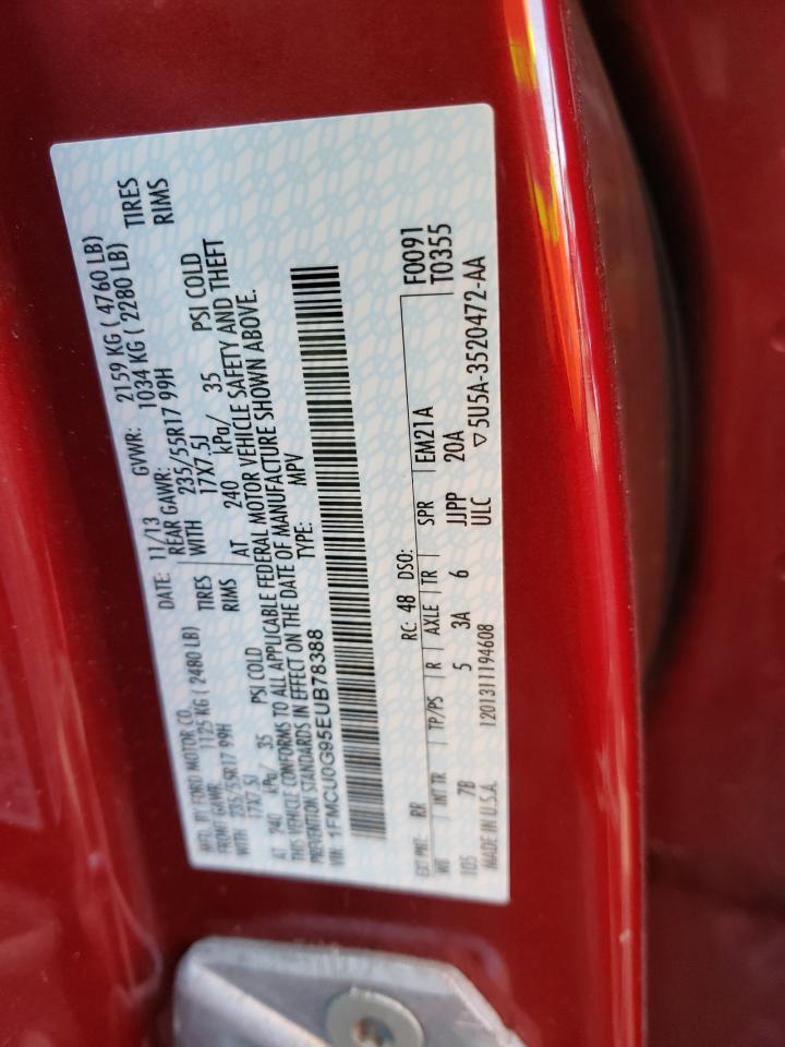 Photo 10 from auction – 2014 FORD ESCAPE SE with VIN 1FMCU0G95EUB78388