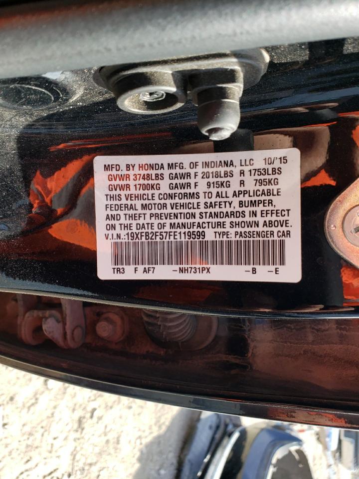Photo 10 from auction – 2015 HONDA CIVIC LX with VIN 19XFB2F57FE119599