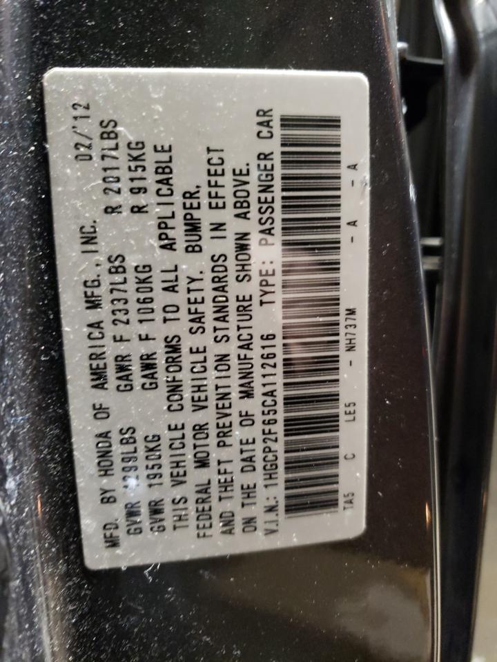 Photo 10 from auction – 2012 HONDA ACCORD SE with VIN 1HGCP2F65CA112616