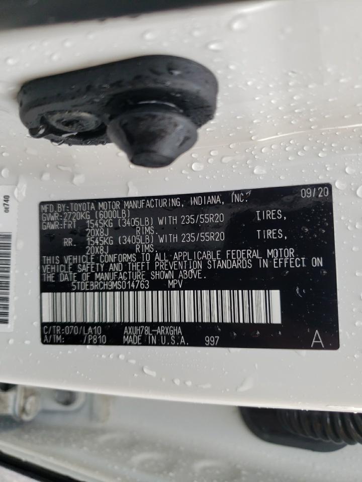 Photo 10 from auction – 2021 TOYOTA HIGHLANDER with VIN 5TDEBRCH9MS014763