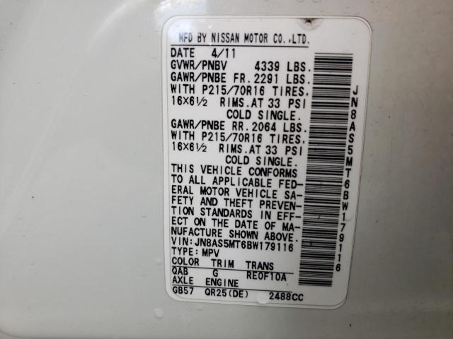 Photo 10 from auction – 2011 NISSAN ROGUE S with VIN JN8AS5MT6BW179116