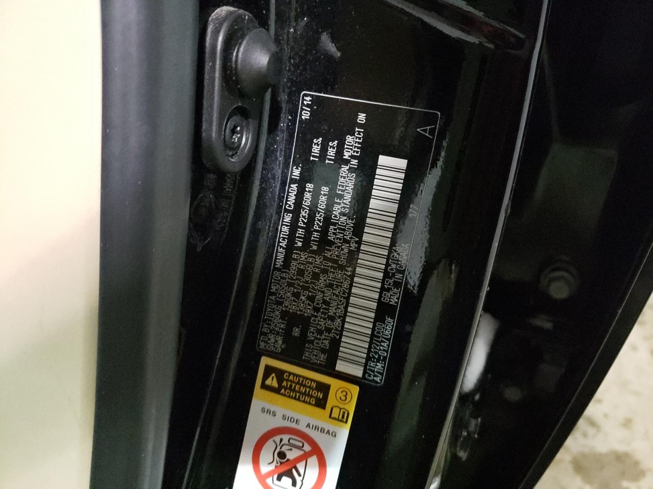 Photo 10 from auction – 2015 LEXUS RX 350 BAS with VIN 2T2BK1BA5FC286744