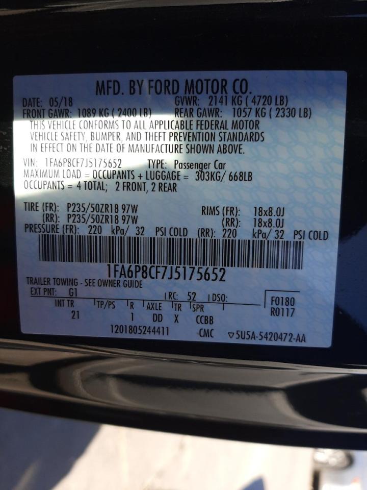 Photo 10 from auction – 2018 FORD MUSTANG GT with VIN 1FA6P8CF7J5175652