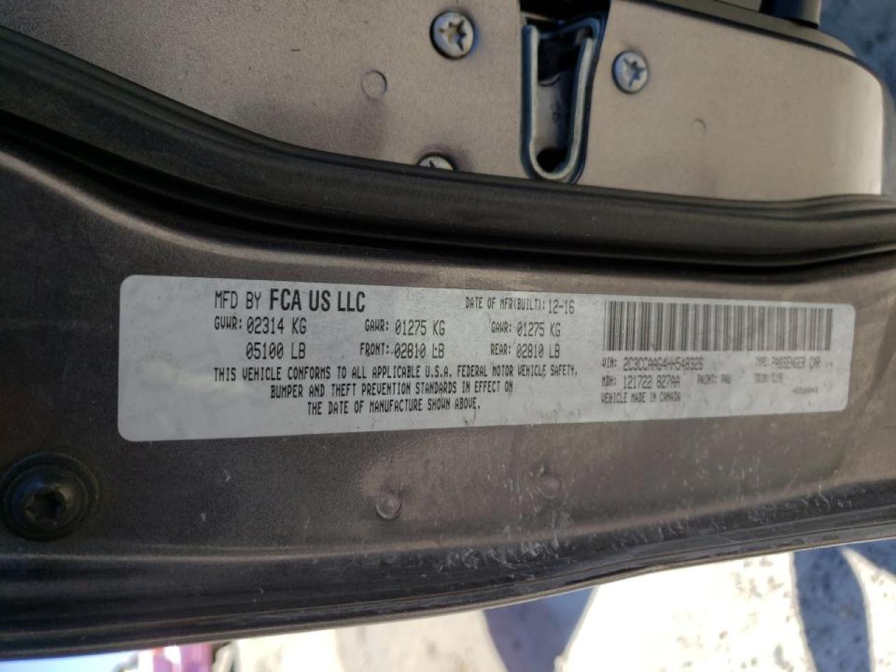 Photo 10 from auction – 2017 CHRYSLER 300 HURST with VIN 2C3CCAAG4HH548326