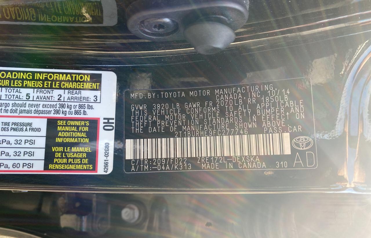 Photo 10 from auction – 2015 TOYOTA COROLLA L with VIN 2T1BURHE9FC277746
