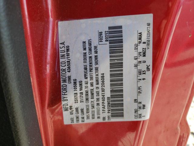 Photo 10 from auction – 1999 FORD MUSTANG with VIN 1FAFP4041XF206084