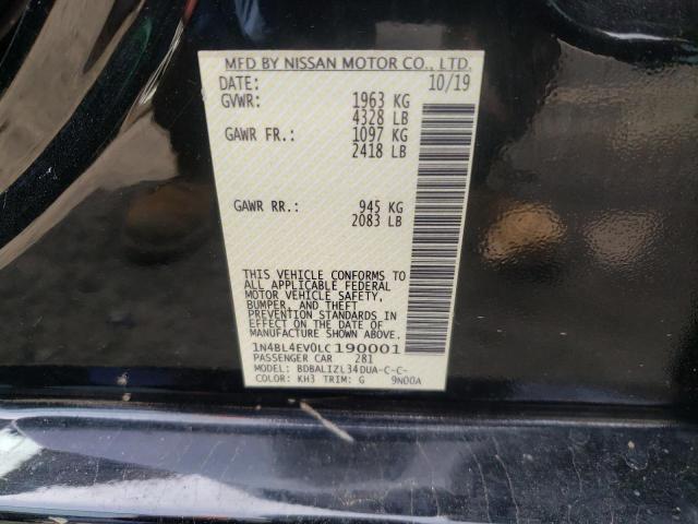 Photo 10 from auction – 2020 NISSAN ALTIMA SL with VIN 1N4BL4EV0LC190001