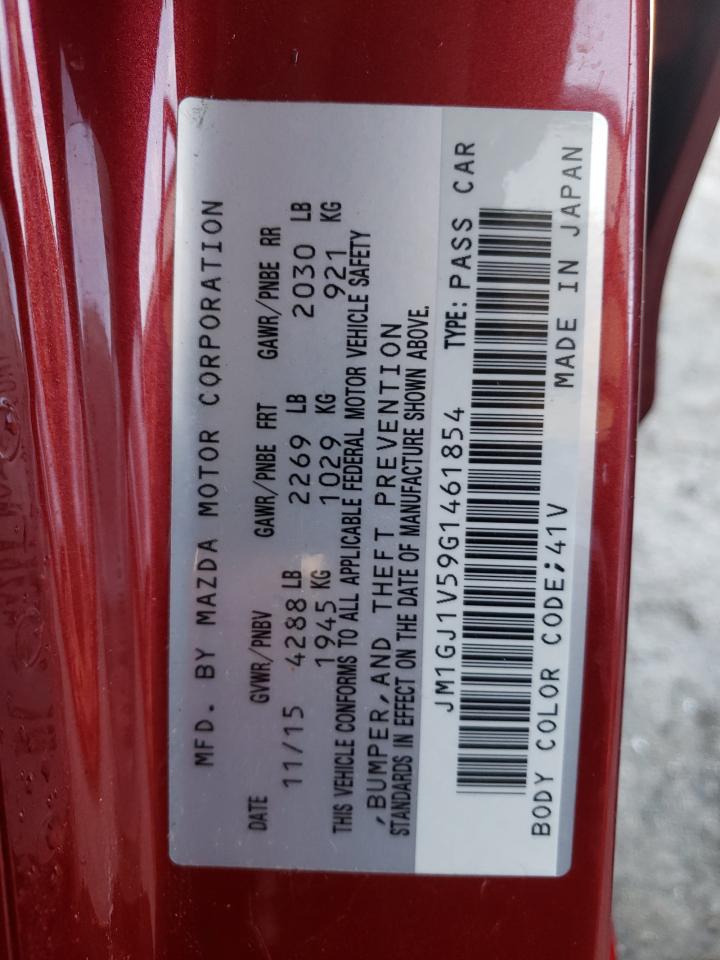 Photo 10 from auction – 2016 MAZDA 6 TOURING with VIN JM1GJ1V59G1461854