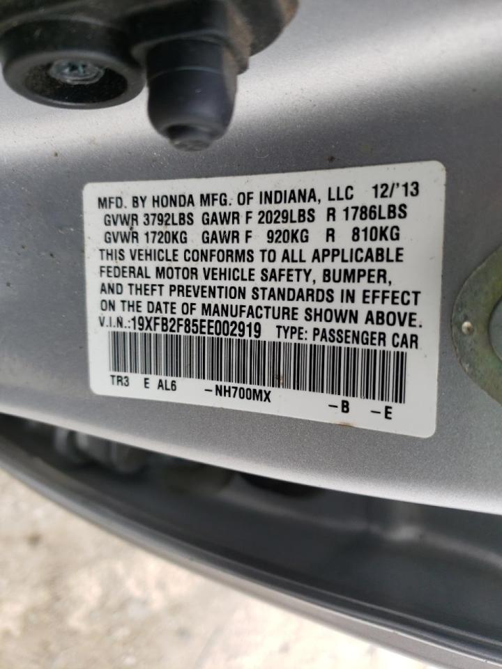 Photo 10 from auction – 2014 HONDA CIVIC EX with VIN 19XFB2F85EE002919