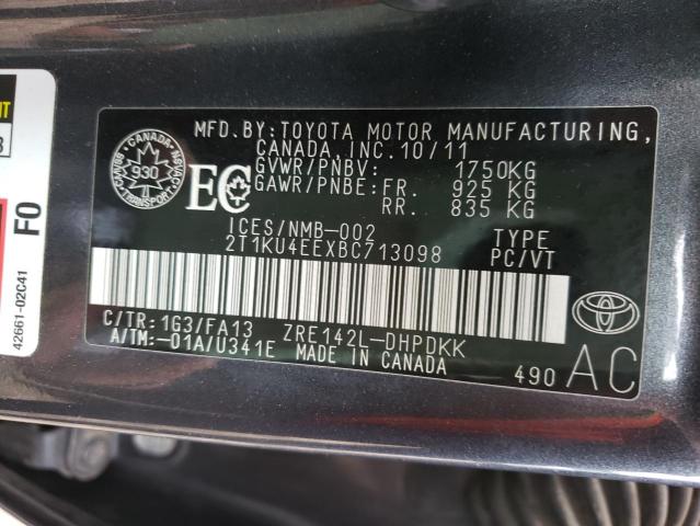 Photo 10 from auction – 2011 TOYOTA COROLLA MA with VIN 2T1KU4EEXBC713098