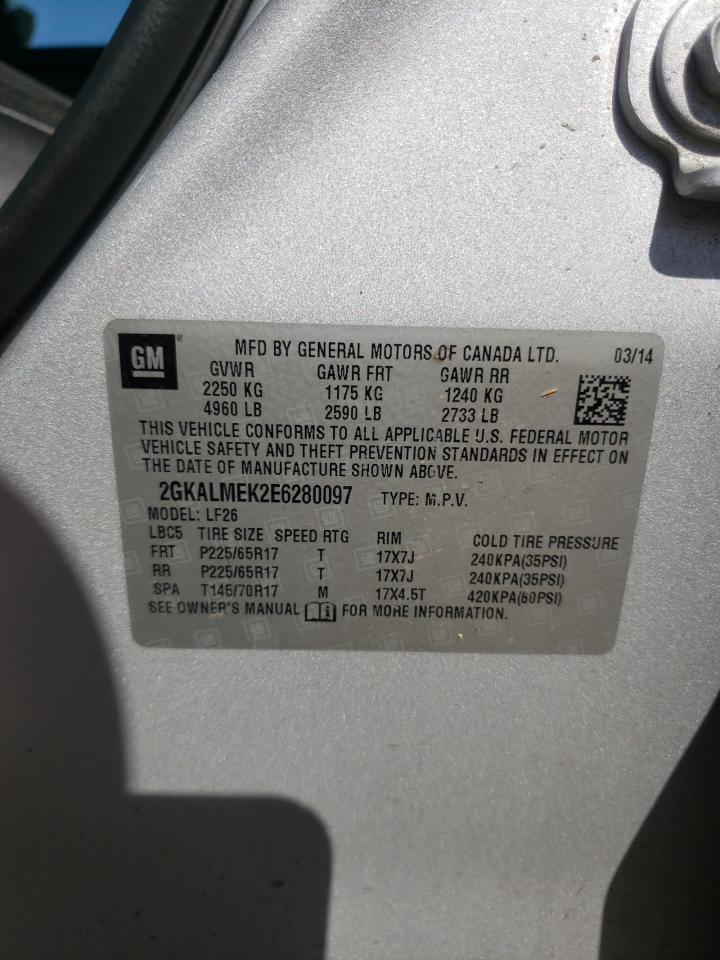 Photo 10 from auction – 2014 GMC TERRAIN SL with VIN 2GKALMEK2E6280097