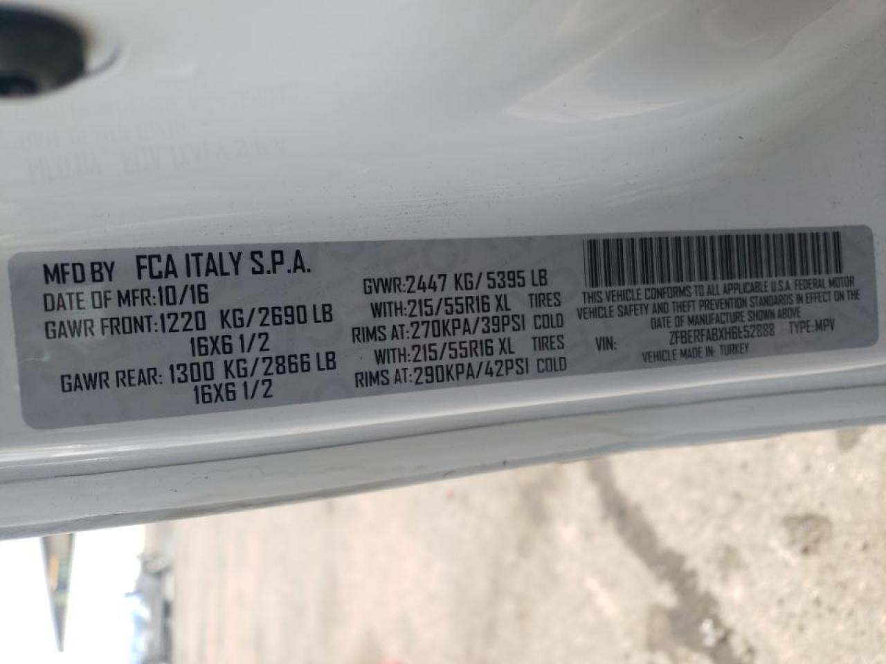 Photo 10 from auction – 2017 RAM PROMASTER with VIN ZFBERFABXH6E52888