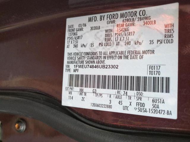 Photo 10 from auction – 2006 FORD EXPLORER E with VIN 1FMEU74846UB23302