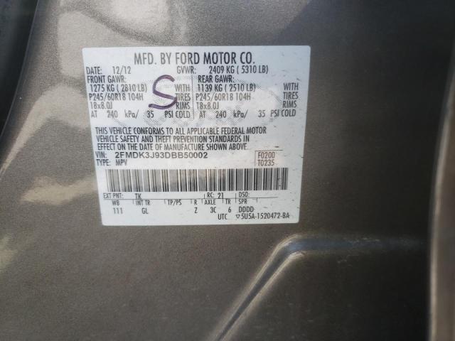 Photo 10 from auction – 2013 FORD EDGE SEL with VIN 2FMDK3J93DBB50002
