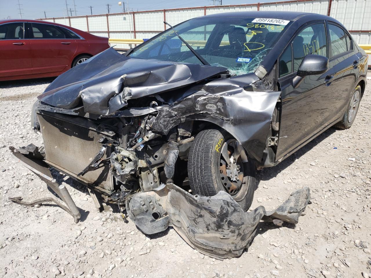 Photo 2 from auction – 2013 HONDA CIVIC LX with VIN 2HGFB2F51DH580185