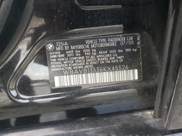 Photo 10 from auction – 2006 BMW 325 I with VIN WBAVB13536KX45526