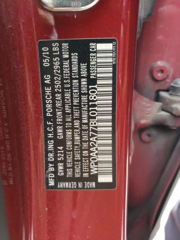 Photo 10 from auction – 2011 PORSCHE PANAMERA 2 with VIN WP0AA2A77BL011801