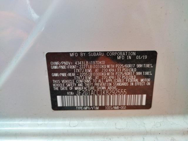 Photo 6 from auction – 2019 SUBARU CROSSTREK with VIN JF2GTACC1K8292555