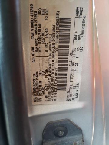 Photo 10 from auction – 2000 FORD ECONOLINE with VIN 1FBSS31L9YHA88321