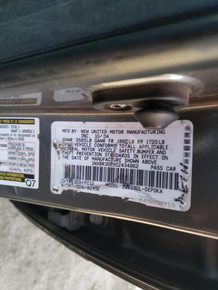 Photo 10 from auction – 2005 TOYOTA COROLLA CE with VIN 1NXBR30E95Z434862