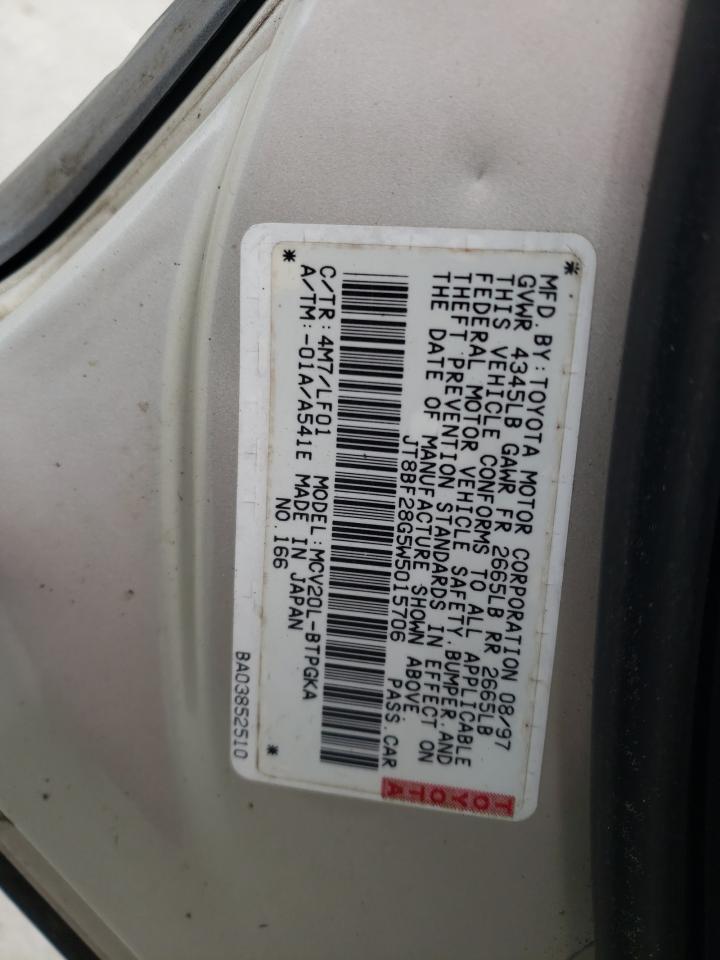 Photo 10 from auction – 1998 LEXUS ES 300 with VIN JT8BF28G5W5015706