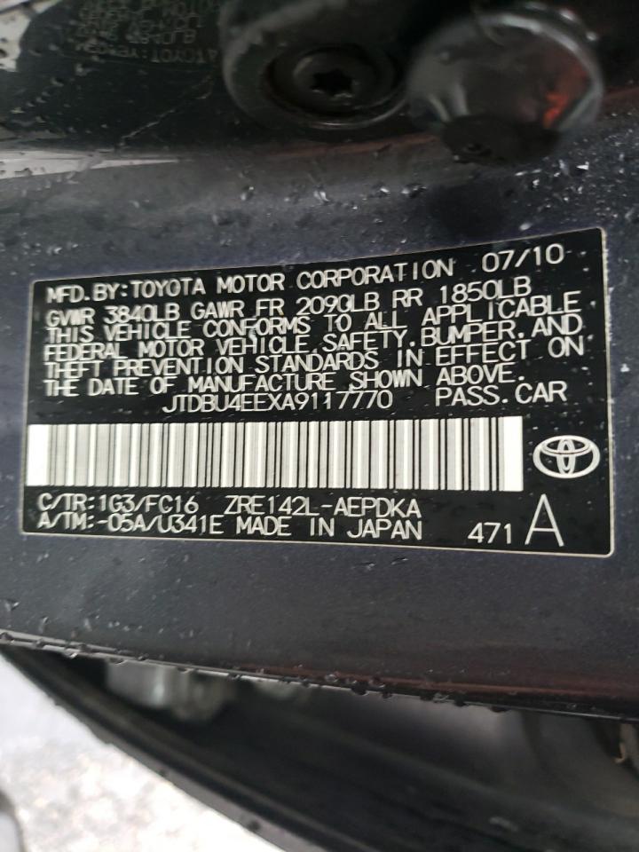 Photo 10 from auction – 2010 TOYOTA COROLLA BA with VIN JTDBU4EEXA9117770