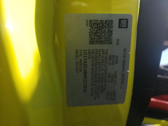 Photo 10 from auction – 2021 CHEVROLET CORVETTE S with VIN 1G1YA2D48M5113950