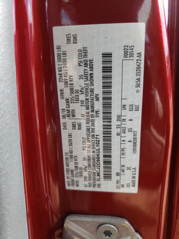 Photo 10 from auction – 2019 LINCOLN MKC SELECT with VIN 5LMCJ2D98KUL10271