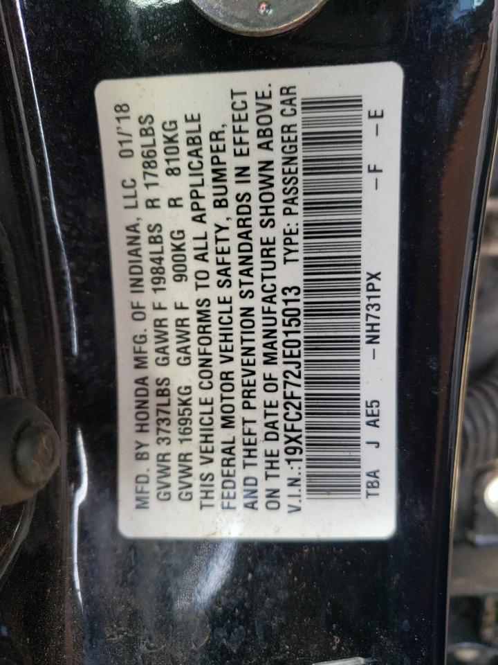 Photo 10 from auction – 2018 HONDA CIVIC EX with VIN 19XFC2F72JE015013