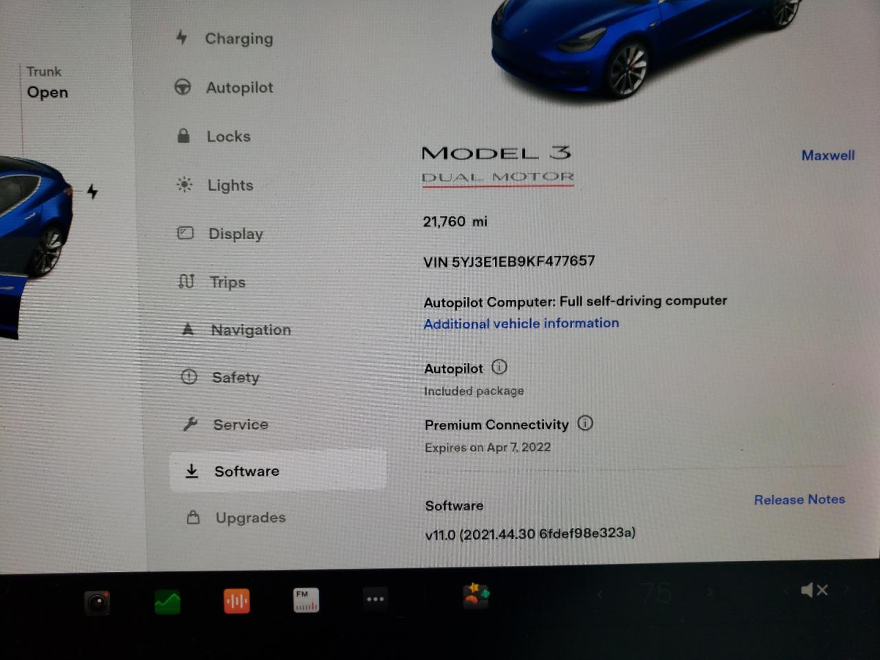 Photo 8 from auction – 2019 TESLA MODEL 3 with VIN 5YJ3E1EB9KF477657
