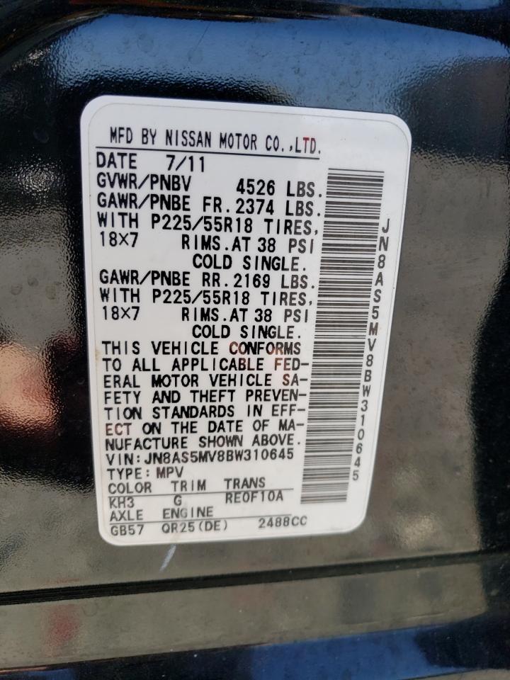 Photo 10 from auction – 2011 NISSAN ROGUE S with VIN JN8AS5MV8BW310645