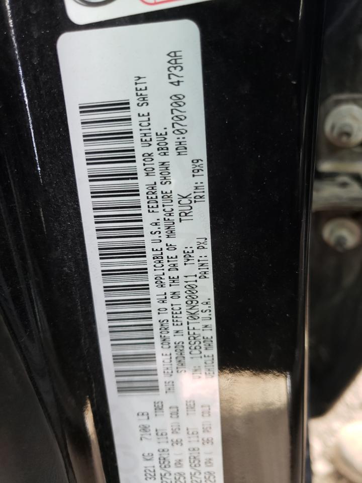 Photo 10 from auction – 2019 RAM 1500 BIG H with VIN 1C6SRFFT0KN900011