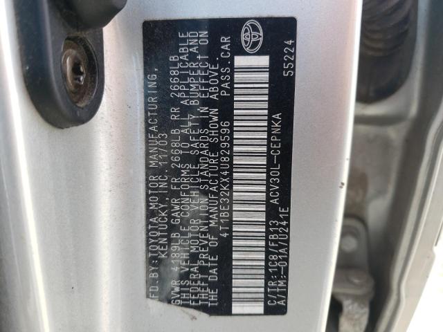 Photo 10 from auction – 2004 TOYOTA CAMRY LE with VIN 4T1BE32KX4U829596