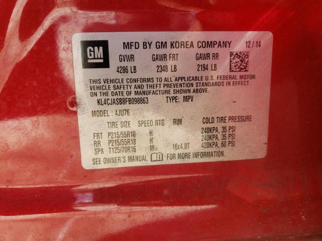 Photo 10 from auction – 2015 BUICK ENCORE with VIN KL4CJASB8FB098863