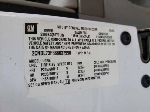 Photo 10 from auction – 2006 CHEVROLET EQUINOX with VIN 2CNDL73F866037990