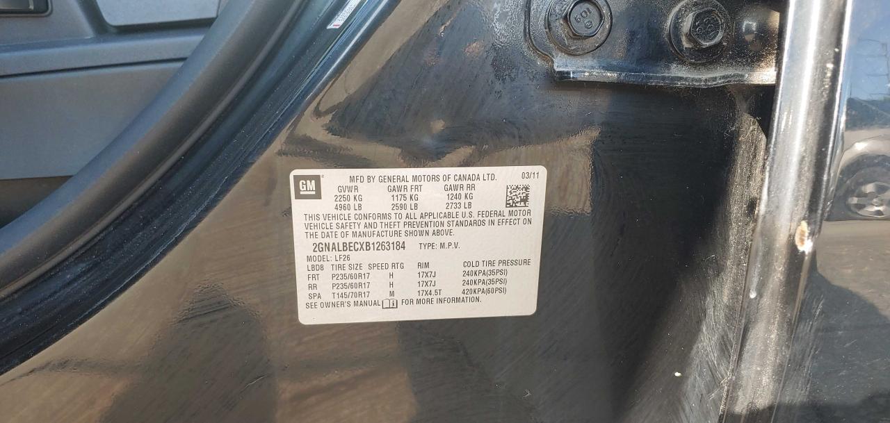 Photo 10 from auction – 2011 CHEVROLET EQUINOX LS with VIN 2GNALBECXB1263184