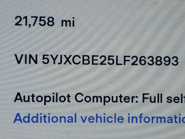 Photo 10 from auction – 2020 TESLA MODEL X with VIN 5YJXCBE25LF263893