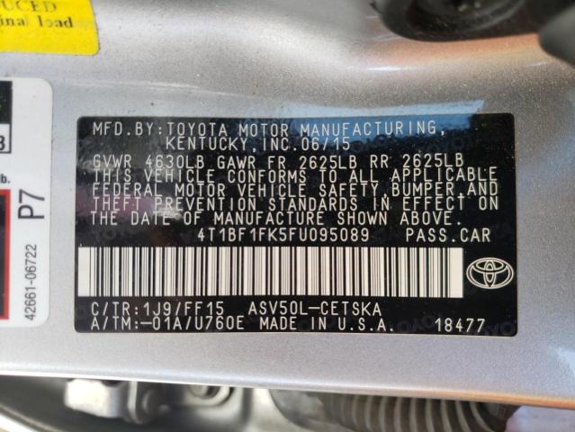 Photo 10 from auction – 2015 TOYOTA CAMRY LE with VIN 4T1BF1FK5FU095089
