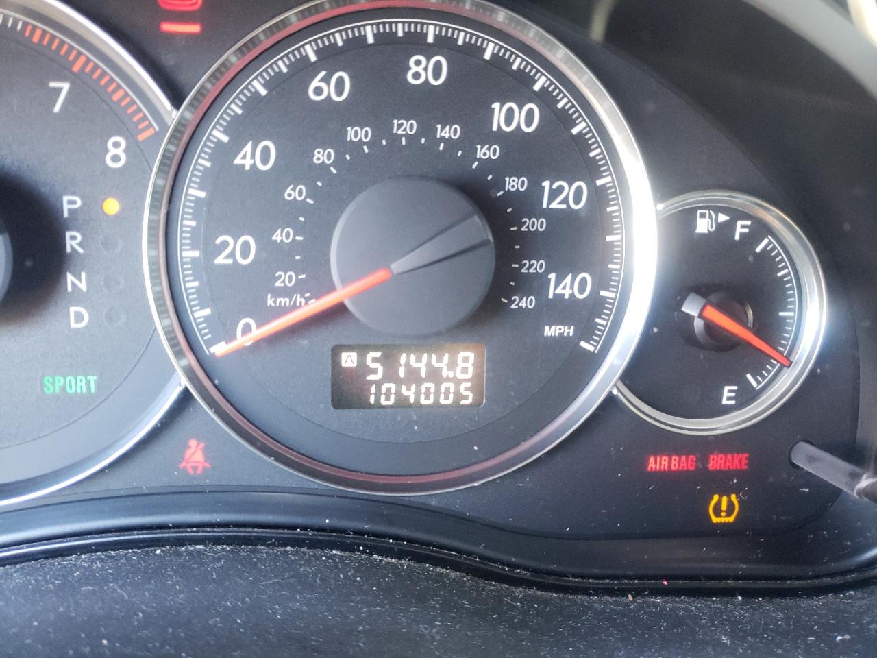 Photo 8 from auction – 2009 SUBARU LEGACY 2.5 with VIN 4S3BL616697212038