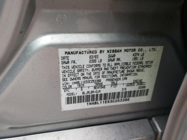 Photo 10 from auction – 2003 NISSAN ALTIMA SE with VIN 1N4BL11E53C253386