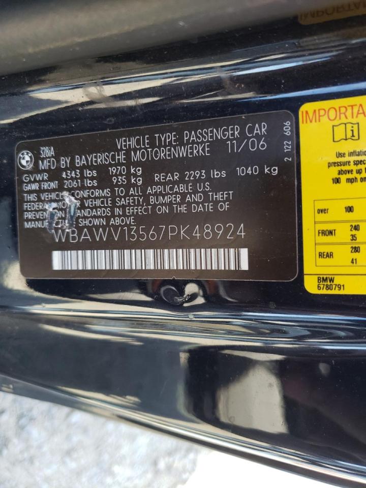 Photo 10 from auction – 2007 BMW 328 I with VIN WBAWV13567PK48924