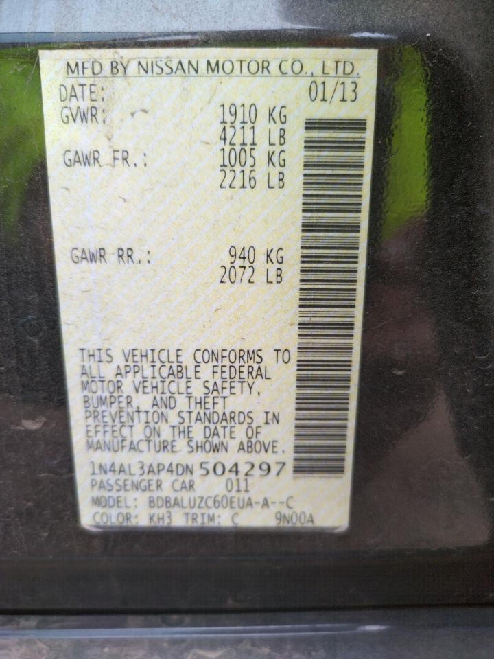 Photo 10 from auction – 2013 NISSAN ALTIMA 2.5 with VIN 1N4AL3AP4DN504297
