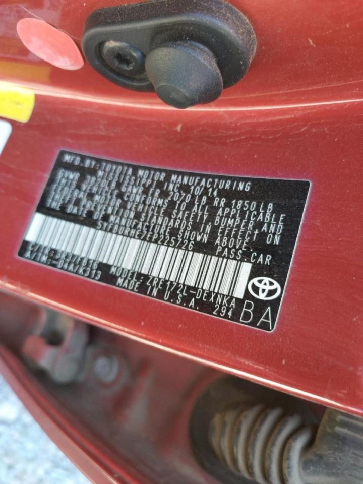 Photo 10 from auction – 2015 TOYOTA COROLLA L with VIN 5YFBURHE7FP225726