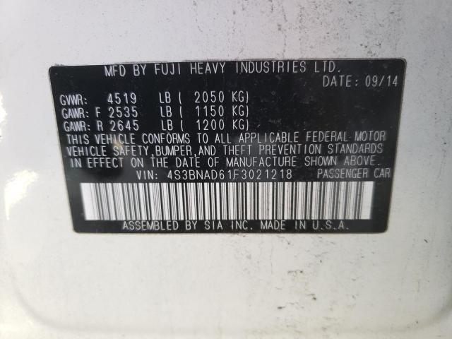 Photo 10 from auction – 2015 SUBARU LEGACY 2.5 with VIN 4S3BNAD61F3021218
