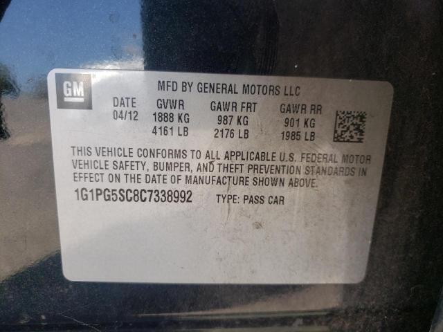 Photo 10 from auction – 2012 CHEVROLET CRUZE LT with VIN 1G1PG5SC8C7338992