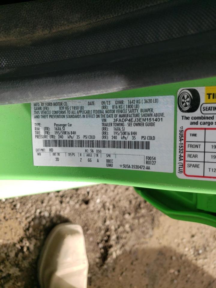 Photo 10 from auction – 2014 FORD FIESTA SE with VIN 3FADP4EJ3EM151401