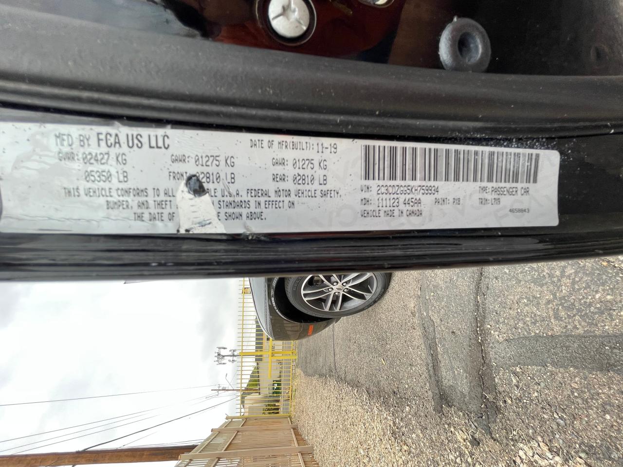 Photo 10 from auction – 2019 DODGE CHALLENGER with VIN 2C3CDZGG5KH759934