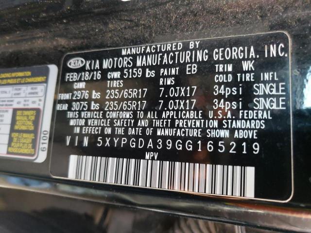 Photo 10 from auction – 2016 KIA SORENTO LX with VIN 5XYPGDA39GG165219