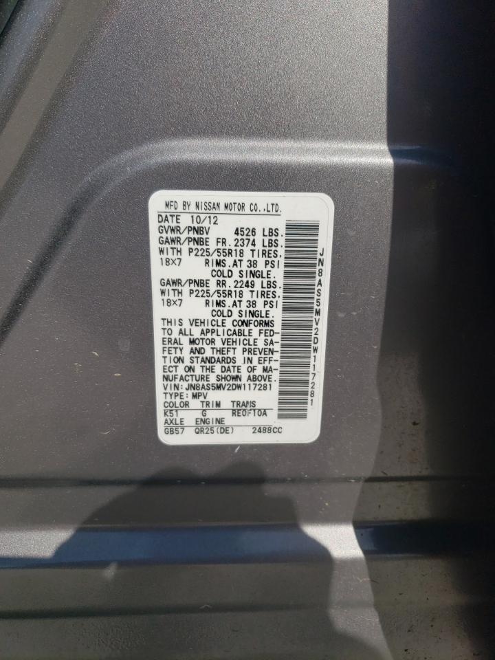 Photo 10 from auction – 2013 NISSAN ROGUE S with VIN JN8AS5MV2DW117281